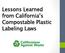 Lessons Learned from California s Compostable Plastic Labeling Laws