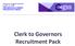 Governor Support Service Clerk to Governors Recruitment Pack