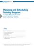 Planning and Scheduling Training Program Course Brochure and Competency Matrix