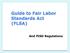 Guide to Fair Labor Standards Act (FLSA) And PISD Regulations