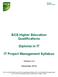 BCS Higher Education Qualifications. Diploma in IT. IT Project Management Syllabus