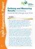 Approach Paper. Defining and Measuring Results: monitoring incremental change over time. In brief