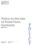Policy on the Use of Fixed-Term Contracts April, 2013