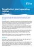Desalination plant operating regime September 2010