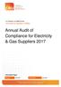 Annual Audit of Compliance for Electricity & Gas Suppliers 2017