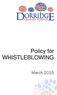 Policy for WHISTLEBLOWING. March (version 4) Page 1 of 12 Authors: Peter Ellmer and Mandy Smith