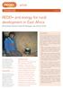 REDD+ and energy for rural development in East Africa