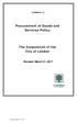 Procurement of Goods and Services Policy. The Corporation of the City of London