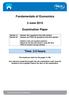 Fundamentals of Economics. 3 June Examination Paper. Time: 2.5 hours