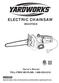 ELECTRIC CHAINSAW Owner's Manual TOLL-FREE HELPLINE: