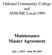 Oakland Community College and AFSCME Local Maintenance Master Agreement