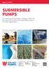 De-watering and Drainage, Sewage, Industrial and Agriculture. We have submersible pumps for every application.