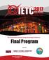 Final Program IETC.TAMU.EDU JUNE The Thirty-Ninth Industrial Energy Technology Conference.