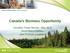 Canada s Biomass Opportunity. Canadian Forest Service - May, 2016 Anne-Helene Mathey, Jean-Francois Levasseur