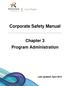 Corporate Safety Manual. Chapter 3 Program Administration