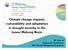Climate change impacts, vulnerability and adaptation in drought severity in the Lower Mekong Basin