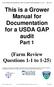 This is a Grower Manual for Documentation for a USDA GAP audit Part 1