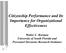 Citizenship Performance and Its Importance for Organizational Effectiveness