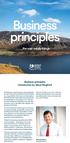 Business principles. ...the way we do things. Business principles: introduction by Steve Mogford