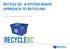 RECYCLE BC: A SYSTEM-BASED APPROACH TO RECYCLING ALLEN LANGDON, MANAGING DIRECTOR