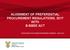 ALIGNMENT OF PREFERENTIAL PROCUREMENT REGULATIONS, 2017 WITH B-BBEE ACT. BROAD-BASED BLACK ECONOMIC EMPOWERMENT COMMISSION 15 March 2018
