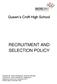 RECRUITMENT AND SELECTION POLICY