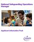 National Safeguarding Operations Manager. Applicant Information Pack