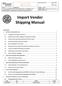 Import Vendor Shipping Manual