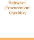 Software Procurement Checklist