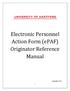Electronic Personnel Action Form (epaf) Originator Reference Manual