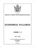 ZIMBABWE MINISTRY OF PRIMARY AND SECONDARY EDUCATION ECONOMICS SYLLABUS FORMS