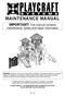 MAINTENANCE MANUAL. IMPORTANT! This manual contains maintenance, safety and repair information