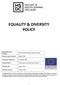 EQUALITY & DIVERSITY POLICY
