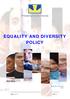 EQUALITY AND DIVERSITY POLICY