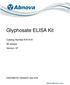 Glyphosate ELISA Kit. Catalog Number KA assays Version: 07. Intended for research use only.