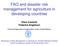 FAO and disaster risk management for agriculture in developing countries