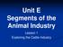 Unit E Segments of the Animal Industry. Lesson 1 Exploring the Cattle Industry