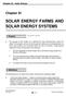 SOLAR ENERGY FARMS AND SOLAR ENERGY SYSTEMS
