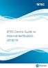 BTEC Centre Guide to Internal Verification 2018/19