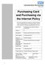 Purchasing Card and Purchasing via the Internet Policy