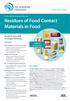 Residues of Food Contact Materials in Food