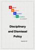 Disciplinary and Dismissal Policy