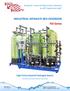 INDUSTRIAL SEPARATE BED DEIONIZER. FDI Series. High Purity Industrial Packaged System