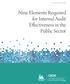 RESEARCH REPORT. Nine Elements Required for Internal Audit Effectiveness in the Public Sector