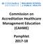 Commission on Accreditation Healthcare Management Education (CAHME) Pamphlet