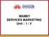 MAM6Y SERVICES MARKETING Unit : I - V