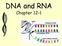 DNA and RNA. Chapter 12-1