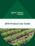 2018 Product Use Guide