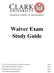 Waiver Exam Study Guide