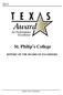 St. Philip s College REPORT OF THE BOARD OF EXAMINERS. Quality Texas Foundation